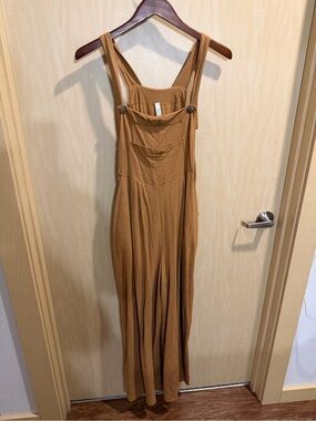Women’s Brown Suspender Maxi Dress